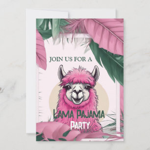 Rosa Lycklig Smiling Lama Inbjudningar
