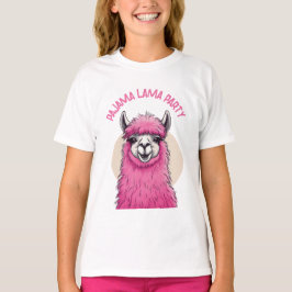 Rosa Lycklig Smiling Lama T Shirt