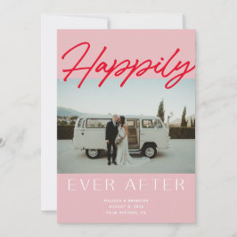 Rosa lyckligtvis allt efter Bröllop-aviseringskort Inbjudningar