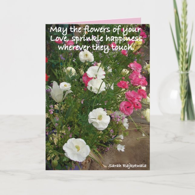 Rosa Må blommorna på ditt Kärlek-blomsterkort Kort (Framsida)