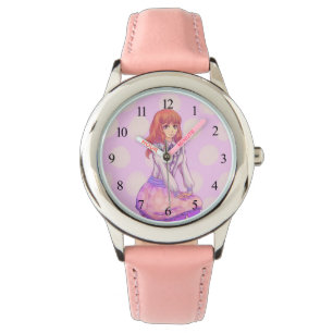 Rosa Macaron flicka Armbandsur