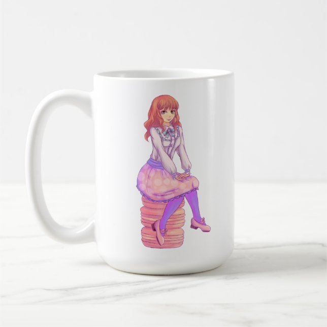 Rosa Macaron Girl Kaffemugg (Vänster)