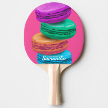 Rosa macaron sweets personlig ping pong paddle