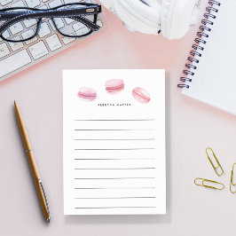 Rosa Macarons | Längd Personlig Post-it Block