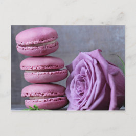 Rosa Macarons Lila Ro Fransk-vykort Vykort