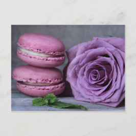 Rosa Macarons Lila Ro Fransk-vykort Vykort