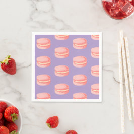 Rosa Macarons Pappersservett