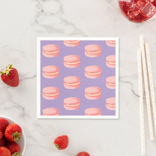 Rosa Macarons Pappersservett (Insitu)