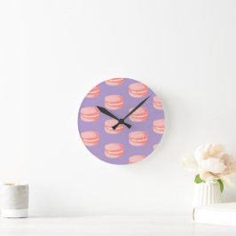 Rosa Macarons Rund Klocka