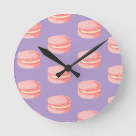 Rosa Macarons Rund Klocka