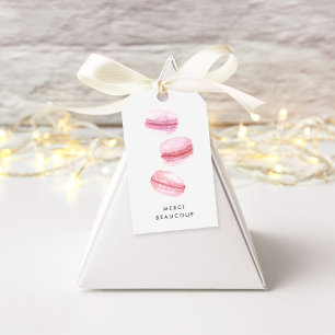  Rosa Macarons Tack Presentetikett