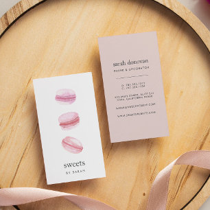  Rosa Macarons Visitkort