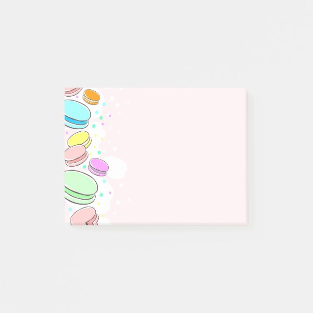 Rosa Macaroons 4 x 3" noterar Posta-Det Post-it Block (Framsida)