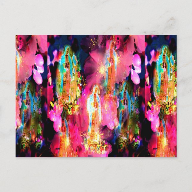 ROSA MADONNA OF GUADALUPE IN CHERRY BLOMMARS VYKORT (Framsida)