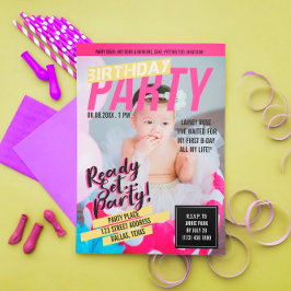 Rosa Magazine Cover-utseende | BARNS FÖDELSEDAG PA Inbjudningar