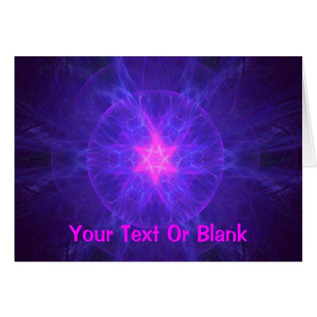 Rosa Magen David Hälsningskort (Framsidan Horizontal)