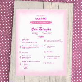 Rosa & Magenta Eagle Hedersprogram Reklamblad