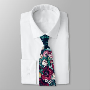 Rosa Magenta Grönt Blue Teal Peony & Ro Flowers Slips
