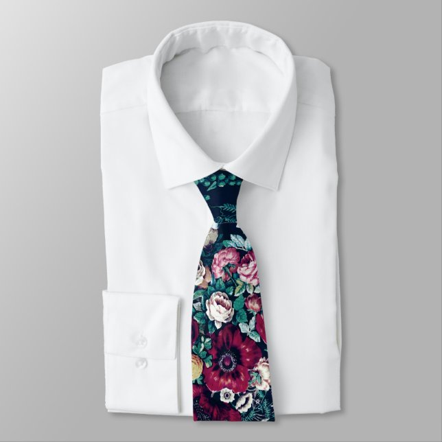 Rosa Magenta Grönt Blue Teal Peony & Ro Flowers Slips (Bunden)