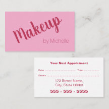 Rosa Magenta Makeup Artist-avtalskort