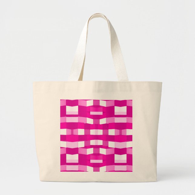 Rosa Magenta Modern Geometrisk Blockkonst Jumbo Tygkasse (Framsidan)