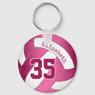 rosa magenta personlig girly volleyball nyckelring