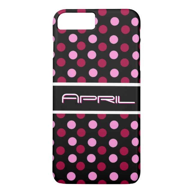 Rosa magenta polka punkt mönster Case-Mate iPhone skal (Baksida)