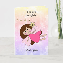Rosa Magic Fairy 1st Birday Card Kort