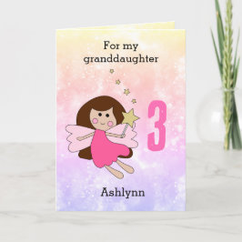 Rosa Magic Fairy 3rd Birday Card Kort