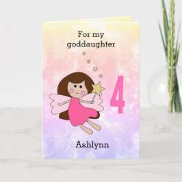 Rosa Magic Fairy 4e födelsedagen Card Kort