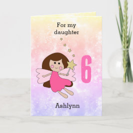 Rosa Magic Fairy 6e Birthday Card Kort
