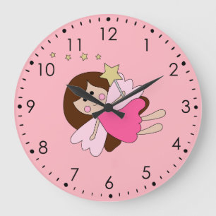 Rosa Magic Fairy Wall Clock Stor Klocka