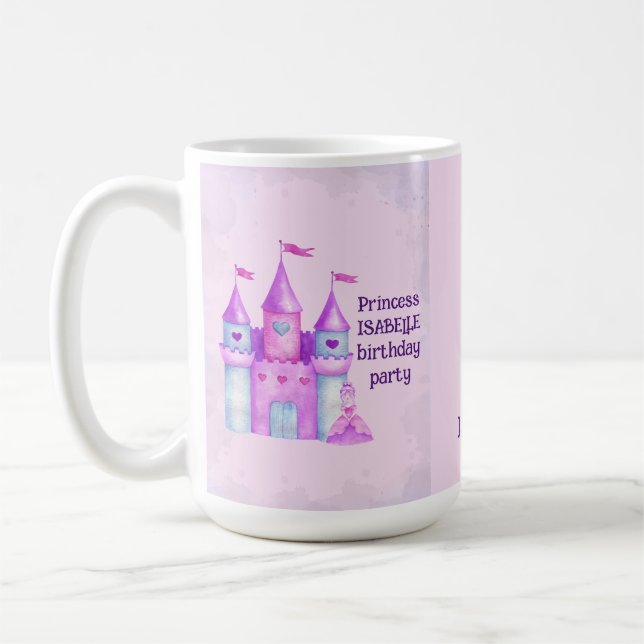 Rosa Magic Fairytale Castle Princess Party Kaffemugg (Vänster)