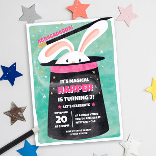 Rosa Magic Födelsedagsfest Inbjudningar