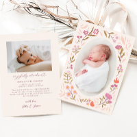 Rosa Magic Meadow Photo Birth Notice