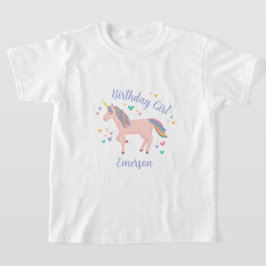 Rosa Magic Unicorn Birthday Girl T Shirt