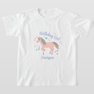 Rosa Magic Unicorn Birthday Girl T Shirt