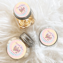 Rosa Magic Unicorn tie dye guld glitter födelsedag Runt Klistermärke