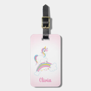Rosa Magical regnbågeUnicornpersonlig Bagagebricka