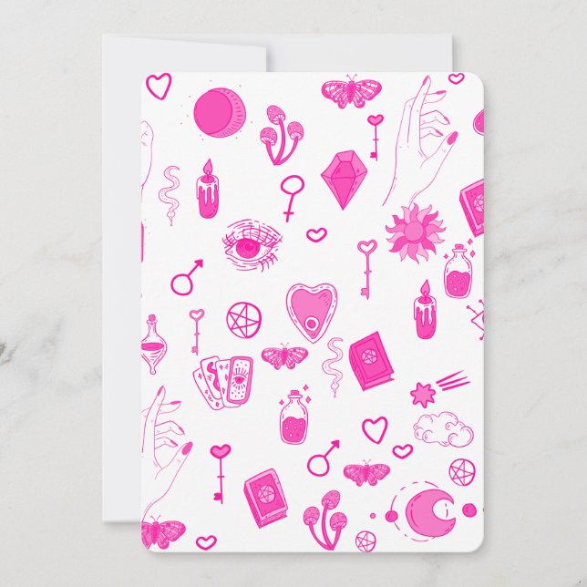 rosa magisk mystisk inbjudningar (Framsida)