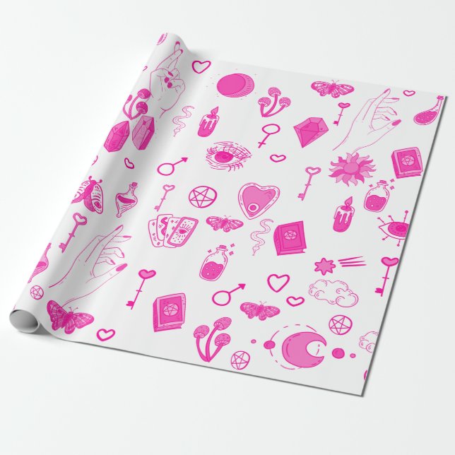 rosa magisk mystisk presentpapper (Utrullad)