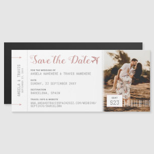 Rosa Magnetic Boarding Pass Biljett Spara datum