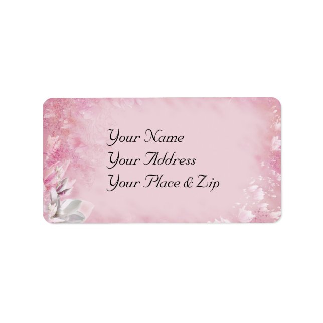 Rosa Magnolia Adressetikett (Framsidan)