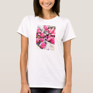Rosa Magnolia akvarellkonst T Shirt