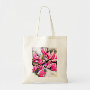 Rosa Magnolia akvarellkonst Tygkasse