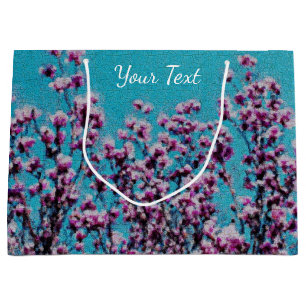 Rosa Magnolia Blommar Blå himmel Photo Painting