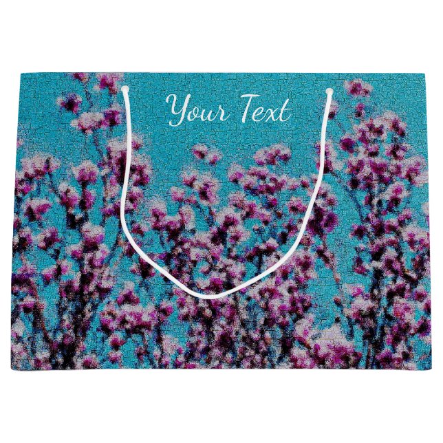 Rosa Magnolia Blommar Blå himmel Photo Painting (Framsidan)