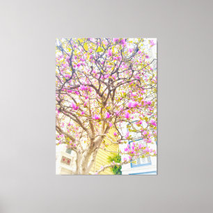 Rosa Magnolia-Blommar Canvastryck