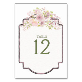 Rosa Magnolia Blommigt Bröllop Bordsnummer