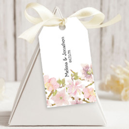 Rosa Magnolia Blommigt Bröllop Gift-Märkre Presentetikett